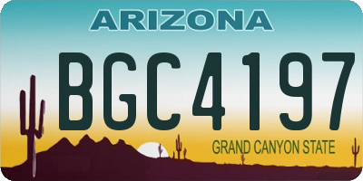 AZ license plate BGC4197