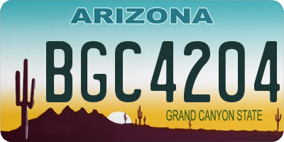 AZ license plate BGC4204