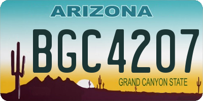 AZ license plate BGC4207
