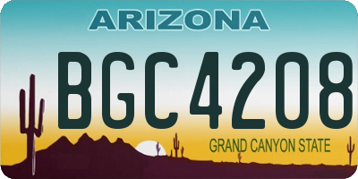 AZ license plate BGC4208