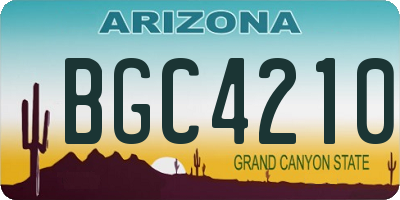 AZ license plate BGC4210