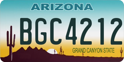 AZ license plate BGC4212