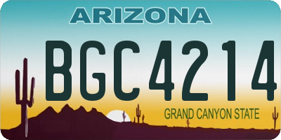 AZ license plate BGC4214