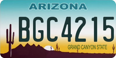 AZ license plate BGC4215