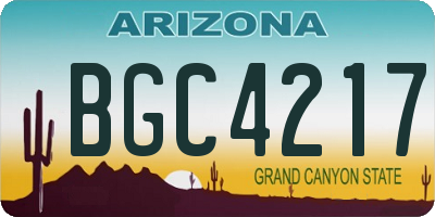 AZ license plate BGC4217
