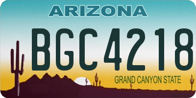 AZ license plate BGC4218