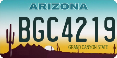 AZ license plate BGC4219