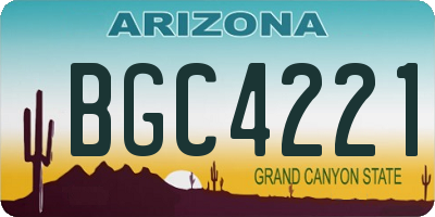 AZ license plate BGC4221