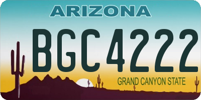 AZ license plate BGC4222