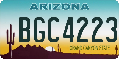 AZ license plate BGC4223
