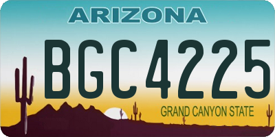 AZ license plate BGC4225