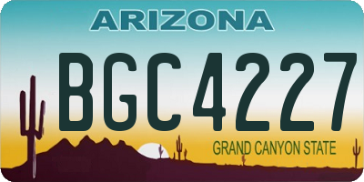 AZ license plate BGC4227