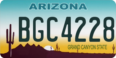 AZ license plate BGC4228