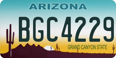 AZ license plate BGC4229