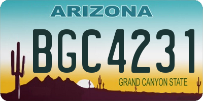 AZ license plate BGC4231