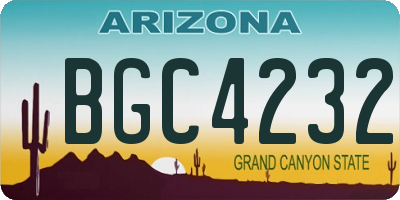 AZ license plate BGC4232