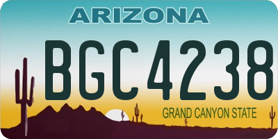 AZ license plate BGC4238