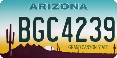 AZ license plate BGC4239
