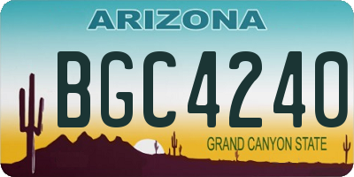 AZ license plate BGC4240