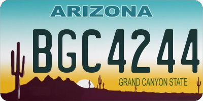 AZ license plate BGC4244