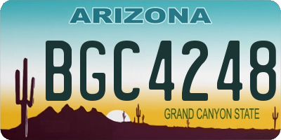 AZ license plate BGC4248