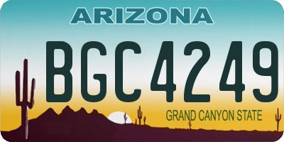 AZ license plate BGC4249