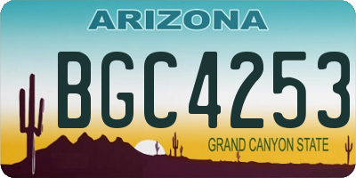 AZ license plate BGC4253