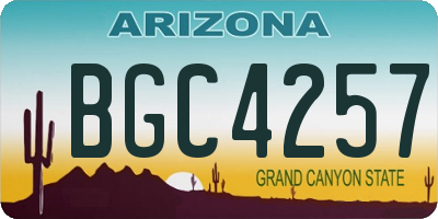 AZ license plate BGC4257