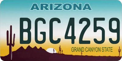 AZ license plate BGC4259