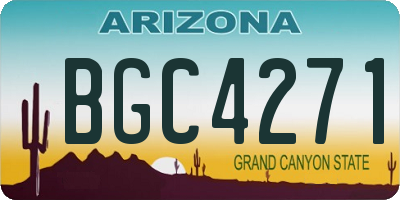 AZ license plate BGC4271