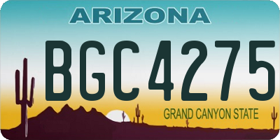 AZ license plate BGC4275