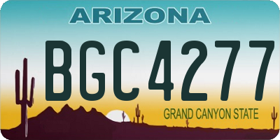 AZ license plate BGC4277
