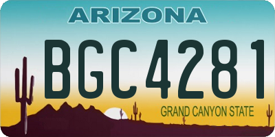 AZ license plate BGC4281