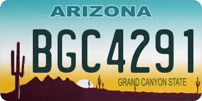 AZ license plate BGC4291