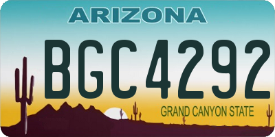 AZ license plate BGC4292