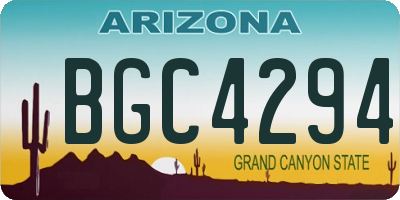 AZ license plate BGC4294