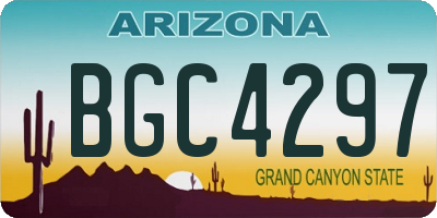 AZ license plate BGC4297