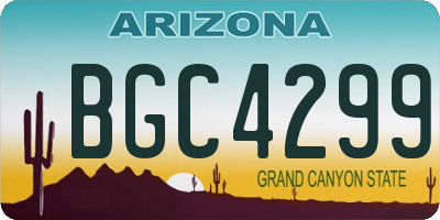 AZ license plate BGC4299
