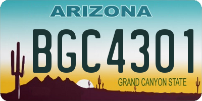 AZ license plate BGC4301