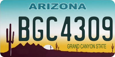 AZ license plate BGC4309