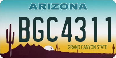 AZ license plate BGC4311