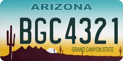 AZ license plate BGC4321