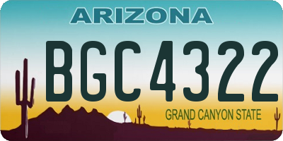 AZ license plate BGC4322
