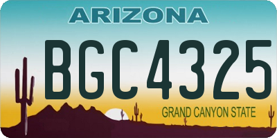 AZ license plate BGC4325