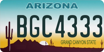 AZ license plate BGC4333