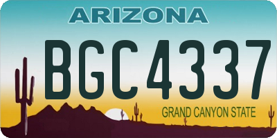 AZ license plate BGC4337