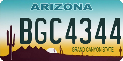 AZ license plate BGC4344