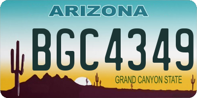 AZ license plate BGC4349
