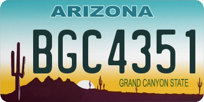 AZ license plate BGC4351