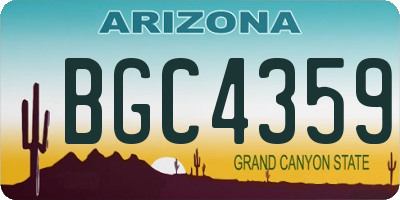 AZ license plate BGC4359